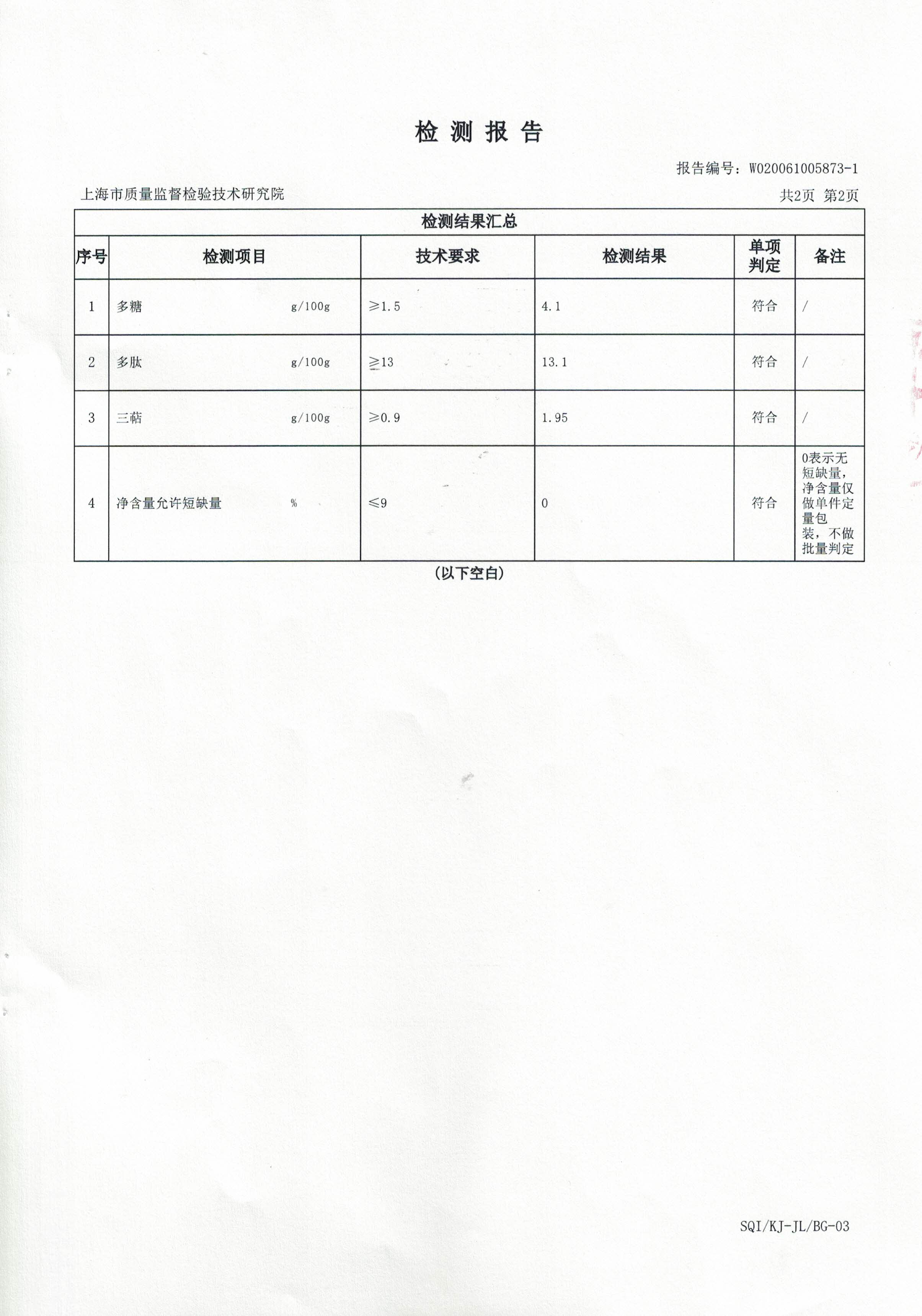 2020年 大漢靈芝三圣膠囊 有效成分含量檢測報告3